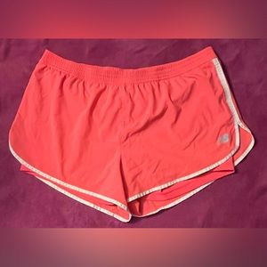New Balance Women’s Shorts, Size:XL, Pinkish Coral with same color spandex